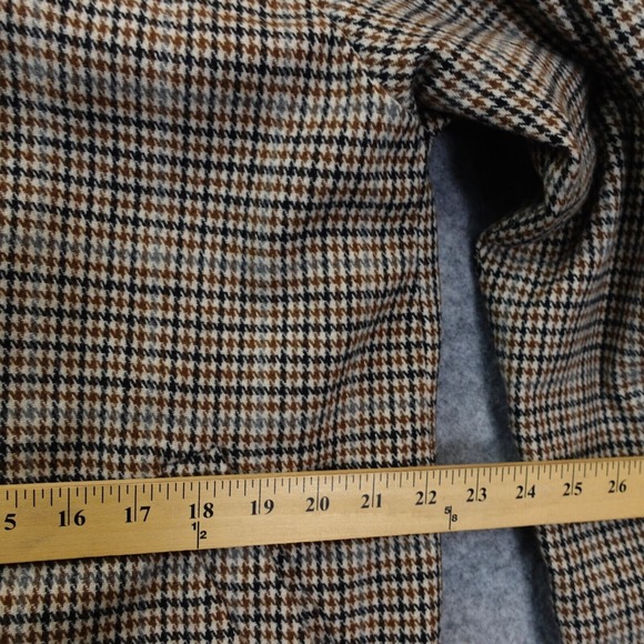 Tweed Houndstooth Car Coat Mens Small Beige Check Corduroy Collared BOOHOO MAN - Picture 5 of 14